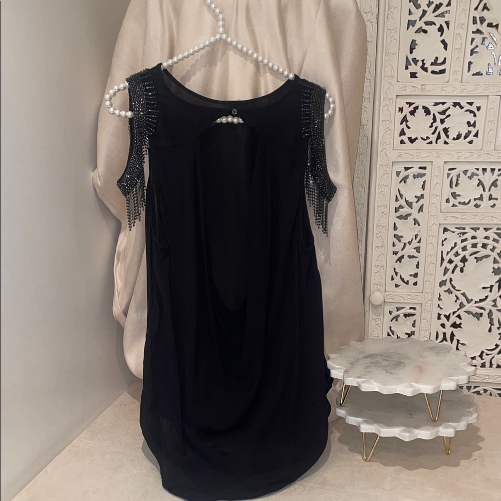 Haute Hippie Black Beaded Sleeveless Blouse - Picture 10 of 13